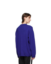 Balenciaga Blue Logo Crewneck Sweater