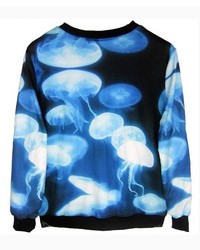 ChicNova Jelly Fish Printed Graphic Sweatshirt