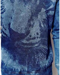 Diesel Crew Sweatshirt S Lof Tiger Dye Print