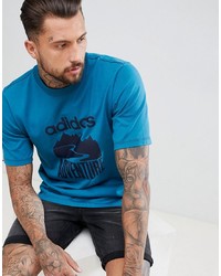 adidas Originals Atric T Shirt With Adventure Print In Blue Cd6813