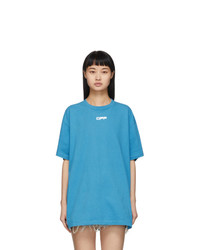 Off-White Blue Airport Tape Over T Shirt