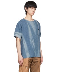 Jiyong Kim Blue Linen T Shirt