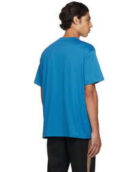 Burberry Blue Oversized Location Print T Shirt