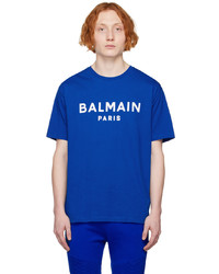Balmain Blue Printed T Shirt