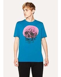 Paul Smith Blue Skull Print T Shirt