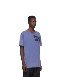 Off-White Blue Spray Type Slim T Shirt