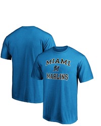 FANATICS Branded Blue Miami Marlins Heart Soul T Shirt