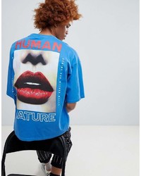 Asos Design Oversized T Shirt With Lips Back Print