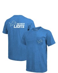 Majestic Threads Detroit Lions Tri Blend Pocket T Shirt