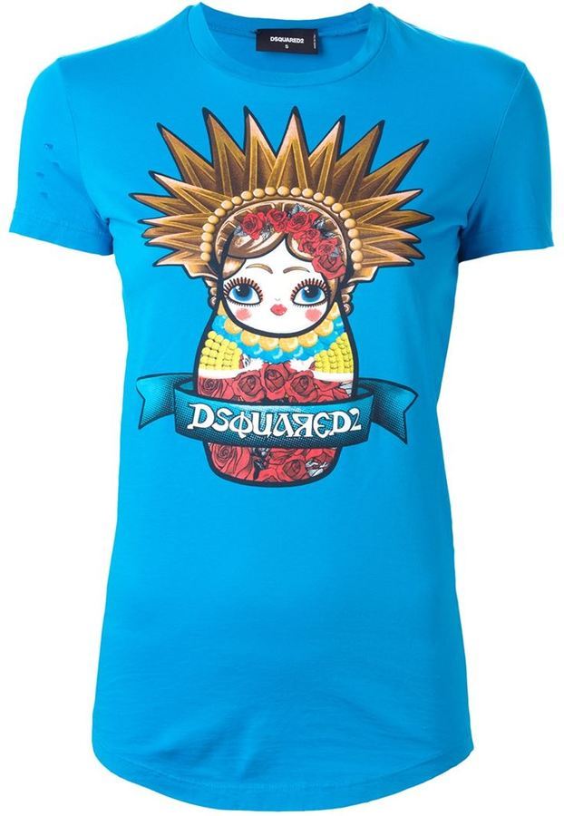 Dsquared2 Matrioska Print T Shirt, $255 | farfetch.com | Lookastic