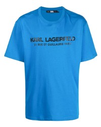 Karl Lagerfeld Faux Leather Logo T Shirt