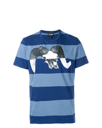 Just Cavalli Graphic Print Striped T Shirt