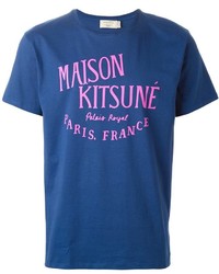 Kitsune Maison Kitsun Logo Print T Shirt