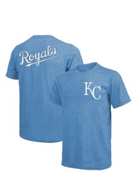 Majestic Threads Light Blue Kansas City Royals Throwback Logo Tri Blend T Shirt