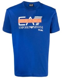 Ea7 Emporio Armani Logo Print Cotton T Shirt