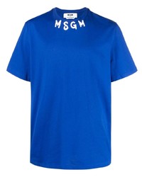 MSGM Logo Print Cotton T Shirt