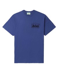 Aries Logo Print Short Sleeved T Shirt