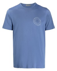 Corneliani Logo Print Stretch Cotton T Shirt