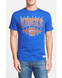 Mitchell & Ness New York Knicks T Shirt Blue Royal Large