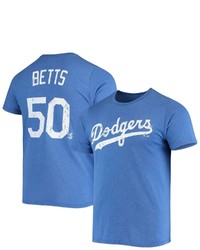Majestic Threads Mookie Betts Royal Los Angeles Dodgers Name Number Tri Blend T Shirt