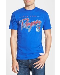 Mitchell & Ness New York Rangers Script Tailored Fit Graphic T Shirt