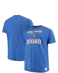 Retro Brand Original Royal Kansas Jayhawks Big Tall Mock Twist T Shirt