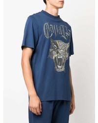 Roberto Cavalli Panther Print Cotton T Shirt