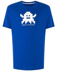 Armani Exchange Pixel Logo Print T Shirt