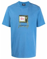 Stussy Rolling Tv Graphic Print T Shirt