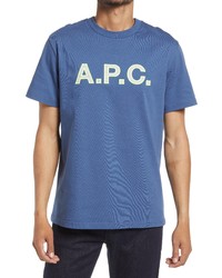 A.P.C. Romain Logo Applique Cotton T Shirt