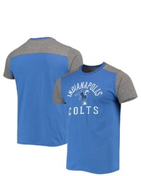 Majestic Threads Royalheathered Gray Indianapolis Colts Gridiron Classics Field Goal Slub T Shirt