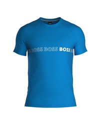 BOSS Slim Fit Crewneck Cotton Logo Tee In Bright Blue At Nordstrom