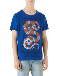 Gucci Snake Stamp Graphic T Shirt
