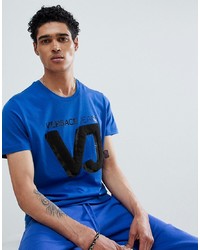 Versace Jeans T Shirt In Blue With Chest Logo