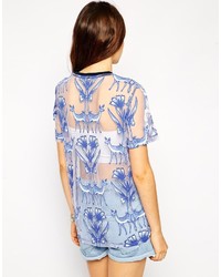 Asos T Shirt In Magical Woodland Burn Out Print
