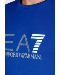 Emporio Armani T Shirt In Stretch Cotton With Logo Print