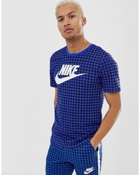 Nike T Shirt With Gingham Blue Bq1191 480