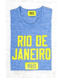 VFILES City Rio De Janeiro T Shirt Blue Yellow Medium