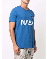 Alpha Industries X Nasa Reflective Logo Print T Shirt