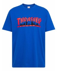 Supreme X Thrasher Logo Print Skyline T Shirt