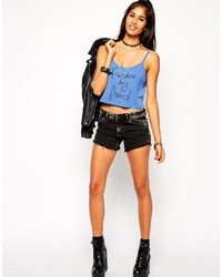 Asos Collection Cropped Cami Top With Pardon My French Print