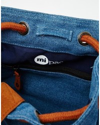 Mi-pac Drawstring Backpack In Denim