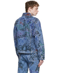 Vetements Blue Denim Graffiti Jacket