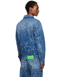 Off-White Blue Paint Splatter Denim Jacket