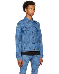 VERSACE JEANS COUTURE Blue Print Denim Jacket