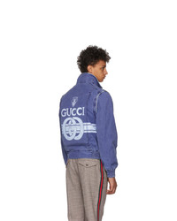 Gucci Blue Quilted Denim Jacket