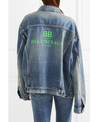 Balenciaga Like A Man Oversized Printed Denim Jacket