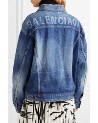Balenciaga Oversized Printed Denim Jacket