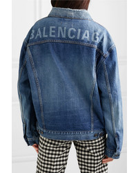 Balenciaga Oversized Printed Denim Jacket