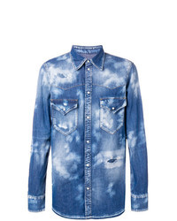 Blue Print Denim Shirt